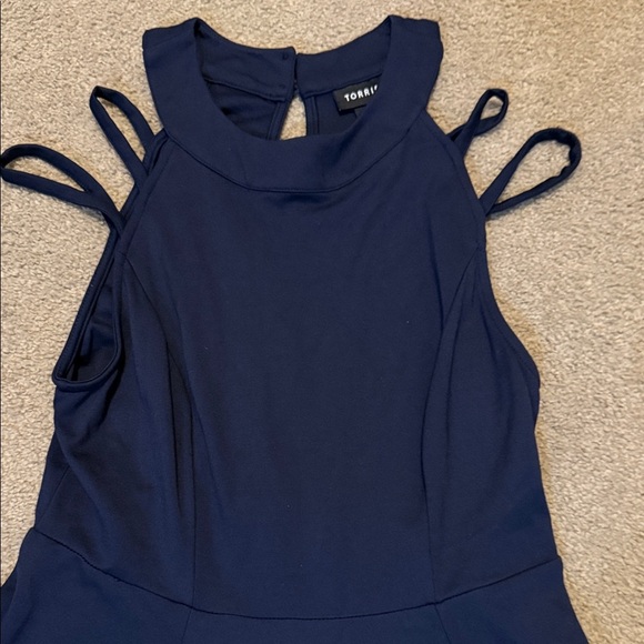 Torrid Navy Blue Midi Dress with Strappy Shoulders - Picture 2 of 6